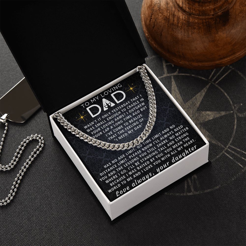 You Mean The World To Me - Length Adjustable Cuban Link Chain For Dad