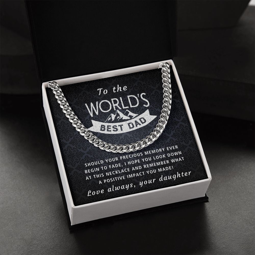 Precious Memory - Length Adjustable Cuban Link Chain For Dad