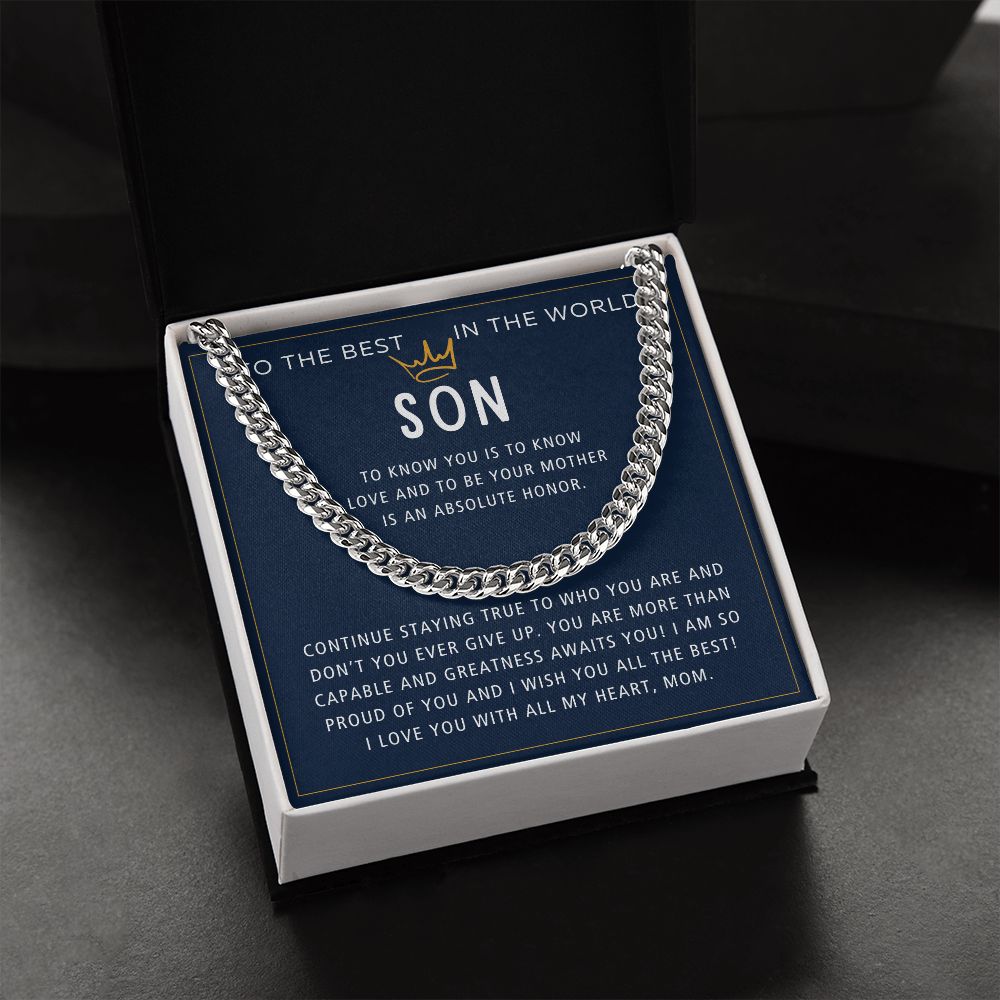 Stay True To Who You Are - Length Adjustable Cuban Link Chain For Son