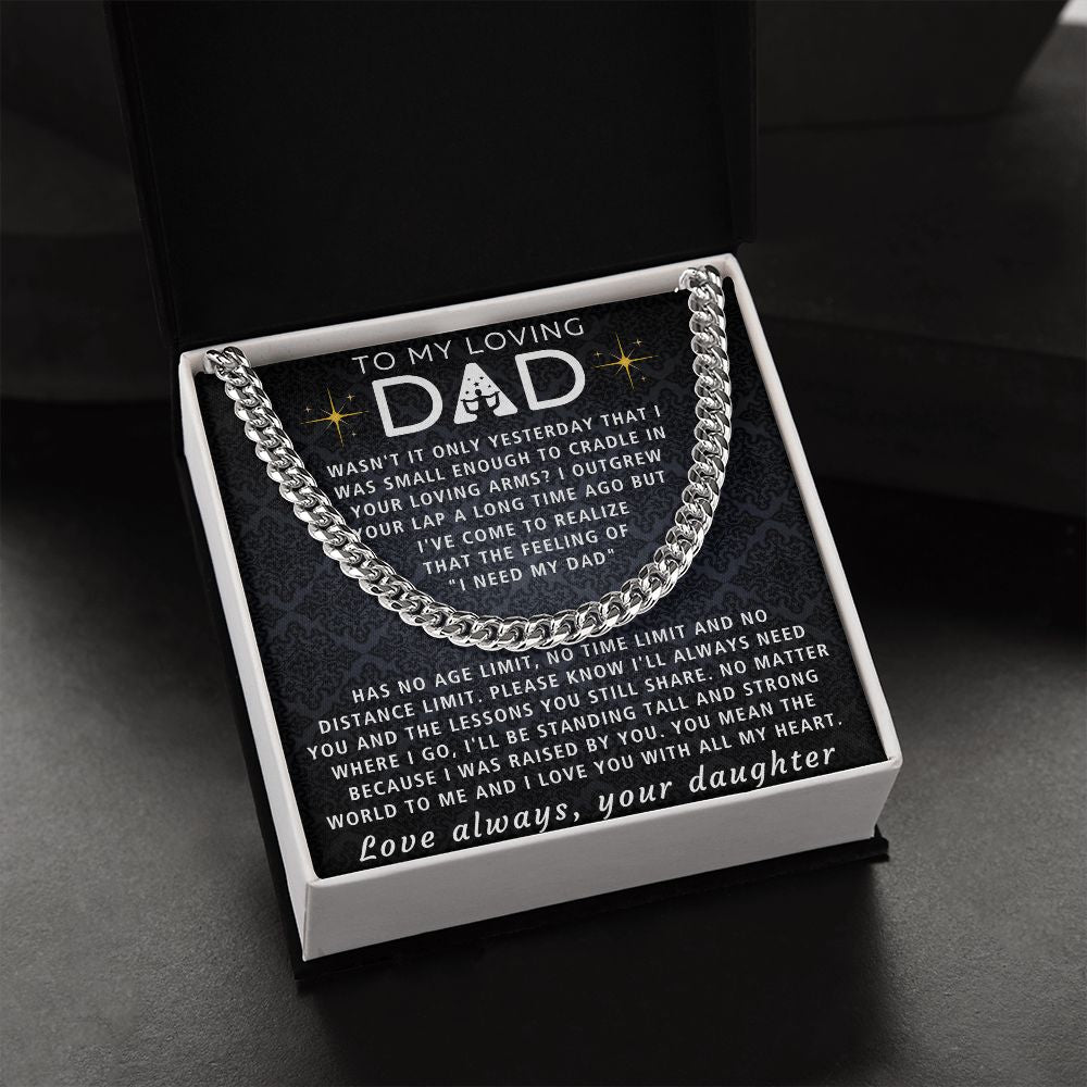 You Mean The World To Me - Length Adjustable Cuban Link Chain For Dad