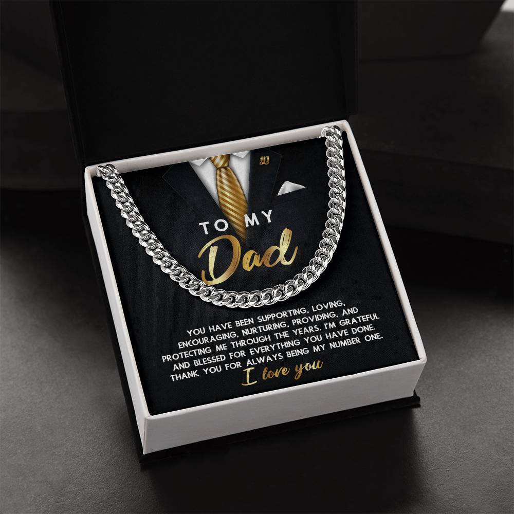 Through The Years - Length-Adjustable Cuban Link Chain For Dad