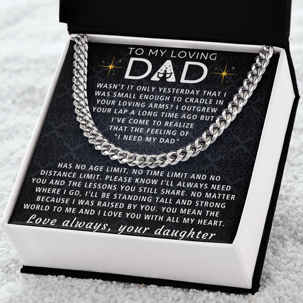 You Mean The World To Me - Length Adjustable Cuban Link Chain For Dad