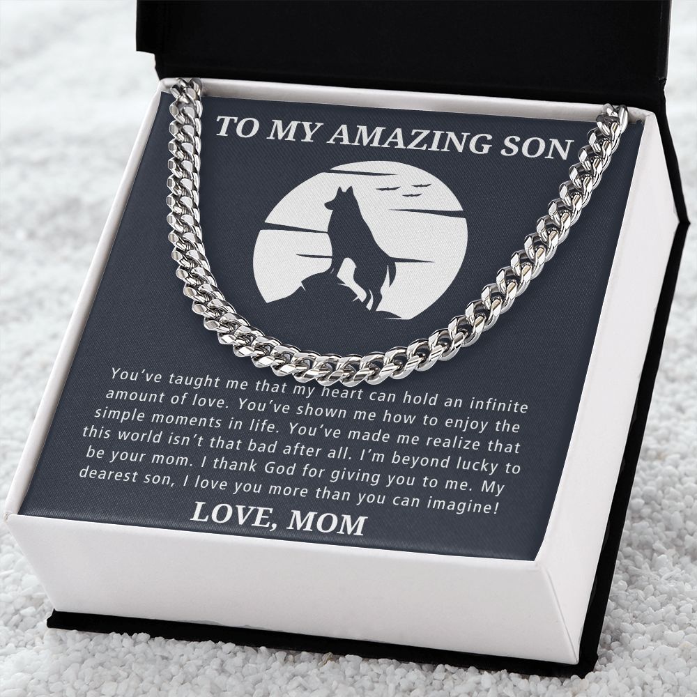 Infinite Love - Length Adjustable Cuban Link Chain For Son