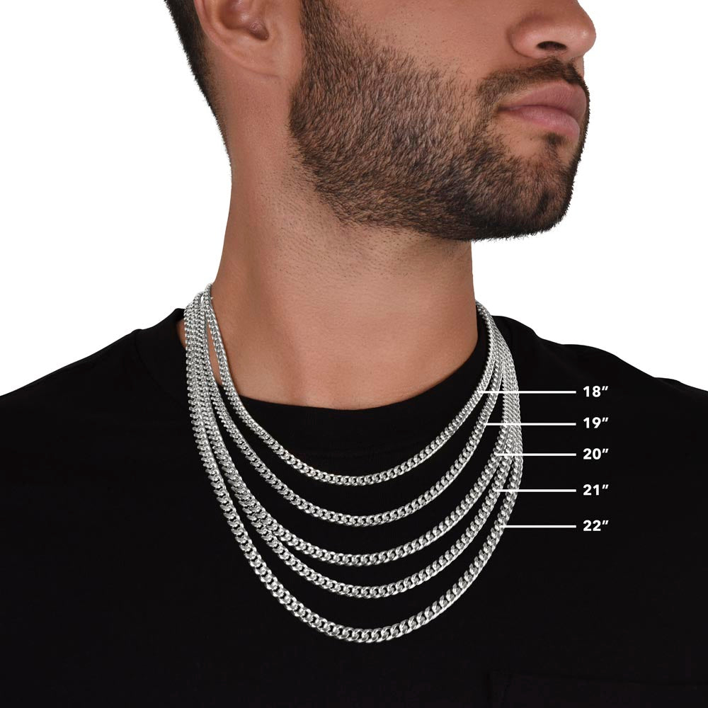 Loving Me Through It All - Length Adjustable Cuban Link Chain For Dad