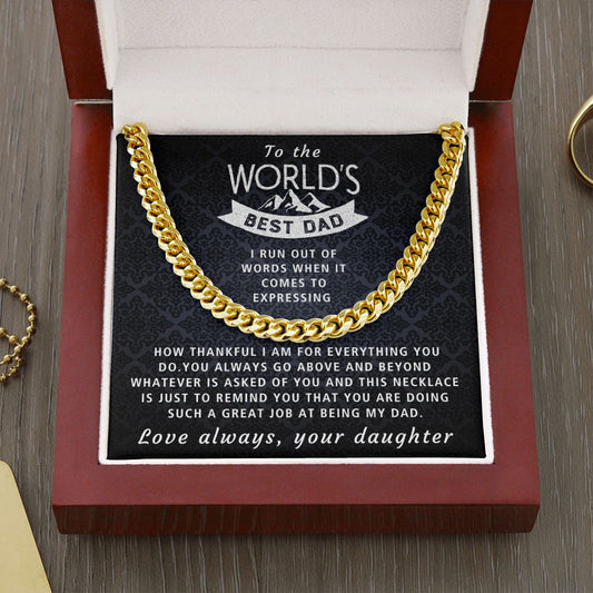 Going Above And Beyond - Length Adjustable Cuban Link Chain For Dad