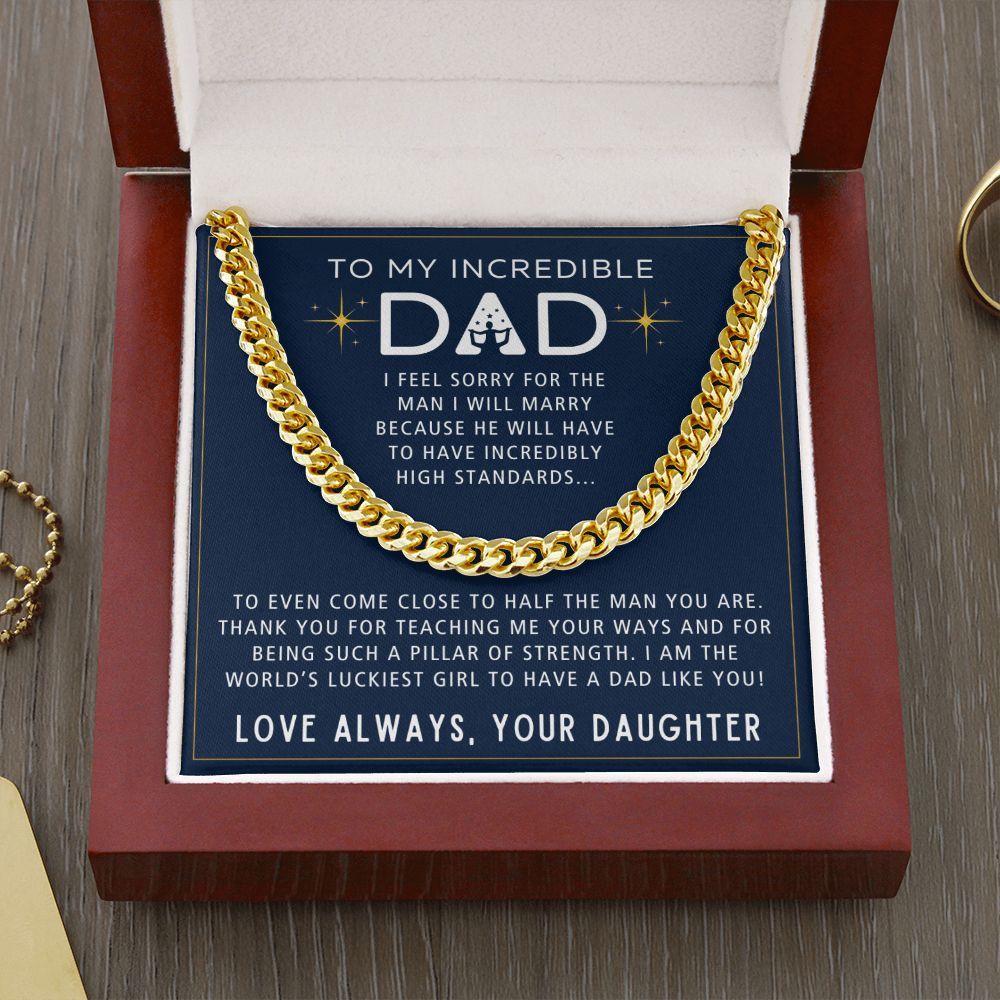 My Pillar Of Strength - Length Adjustable Cuban Link Chain For Dad