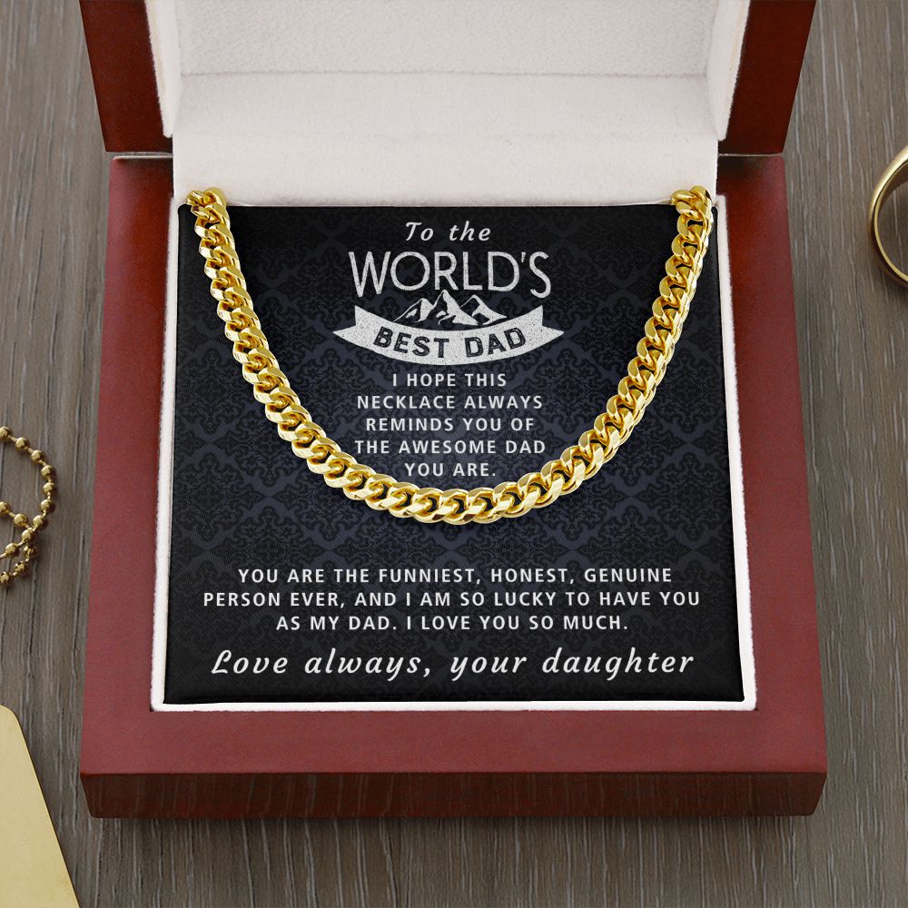 Awesome Dad - Length Adjustable Cuban Link Chain For Dad