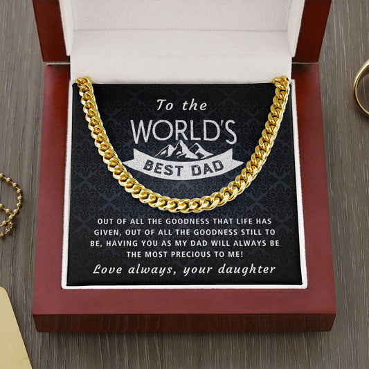 The Most Precious - Length Adjustable Cuban Link Chain For Dad