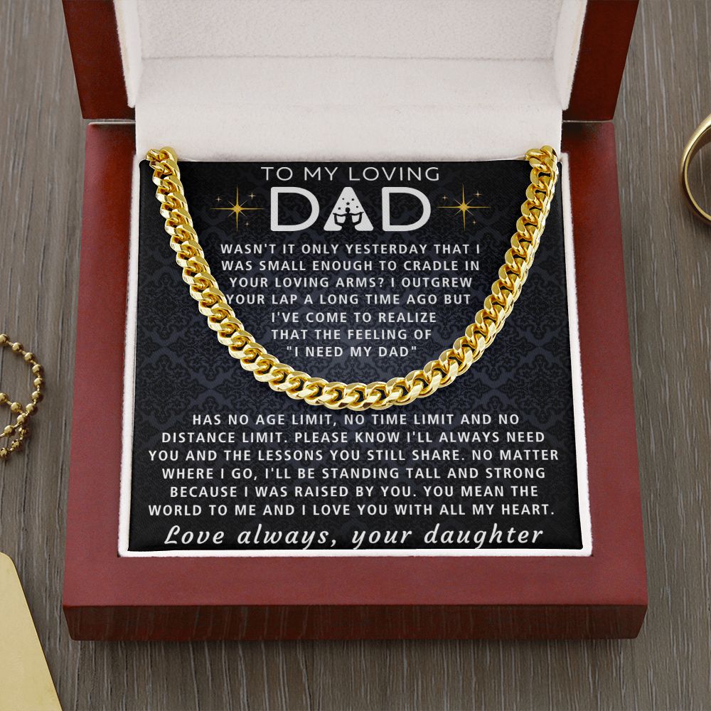 You Mean The World To Me - Length Adjustable Cuban Link Chain For Dad