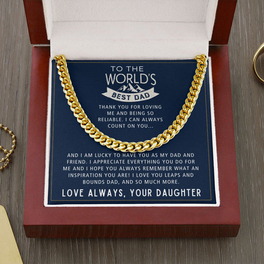 Leaps And Bounds And So Much More - Length Adjustable Cuban Link Chain For Dad