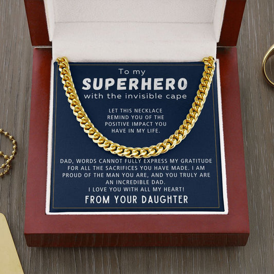 My Superhero - Length Adjustable Cuban Link Chain For Dad