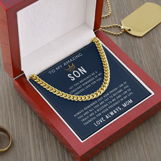 Endless Love - Length Adjustable Cuban Link Chain For Son