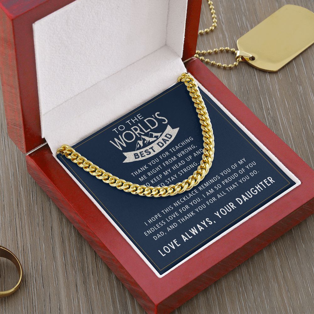 For All That You Do - Length Adjustable Cuban Link Chain For Dad