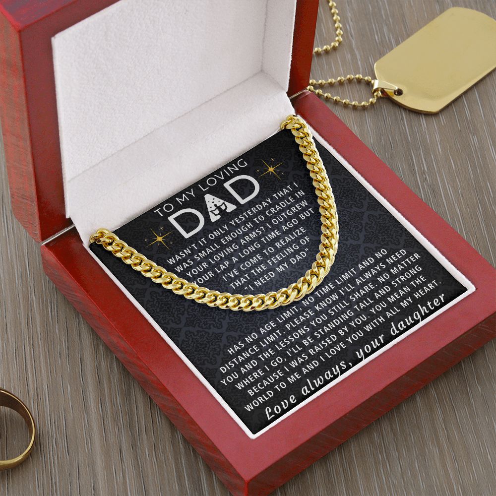 You Mean The World To Me - Length Adjustable Cuban Link Chain For Dad