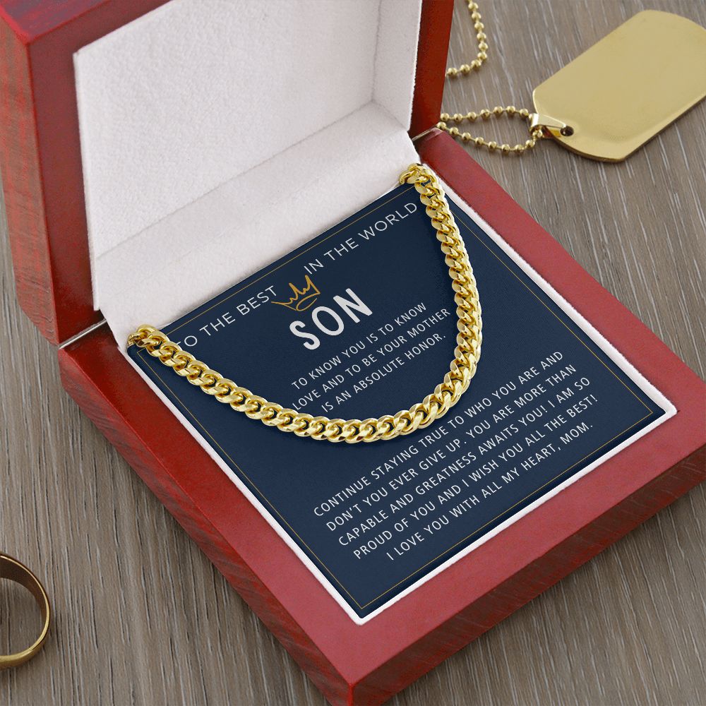 Stay True To Who You Are - Length Adjustable Cuban Link Chain For Son