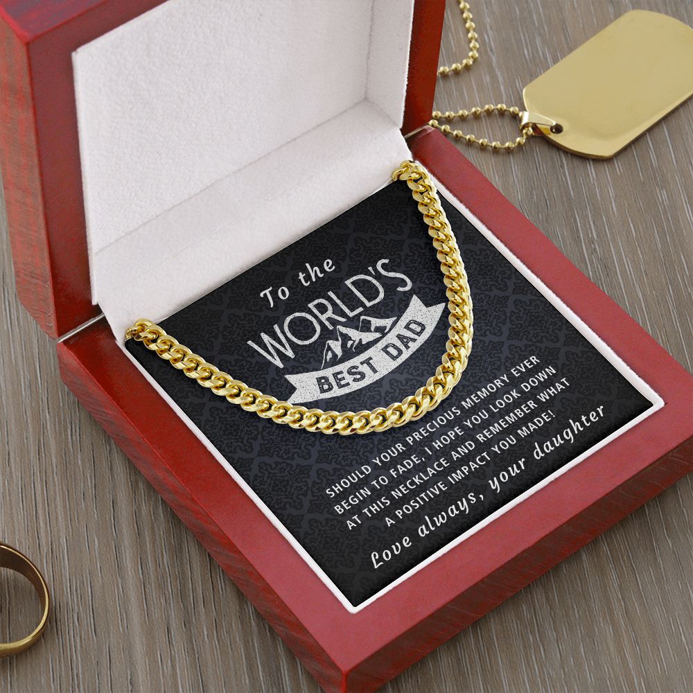 Precious Memory - Length Adjustable Cuban Link Chain For Dad