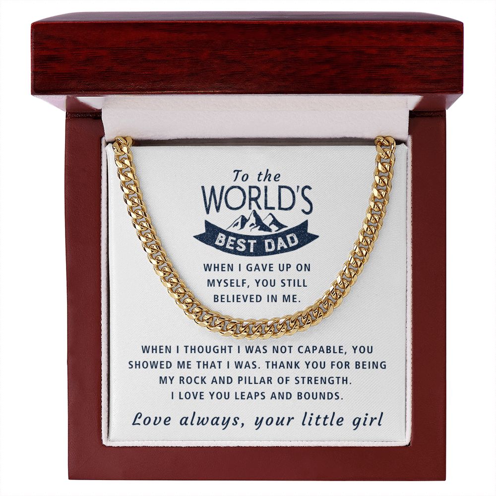 You Believed In Me - Length Adjustable Cuban Link Chain For Dad