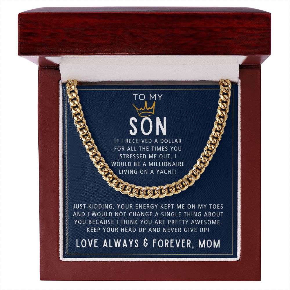 Millionaire On A Yacht - Length Adjustable Cuban Link Chain For Son