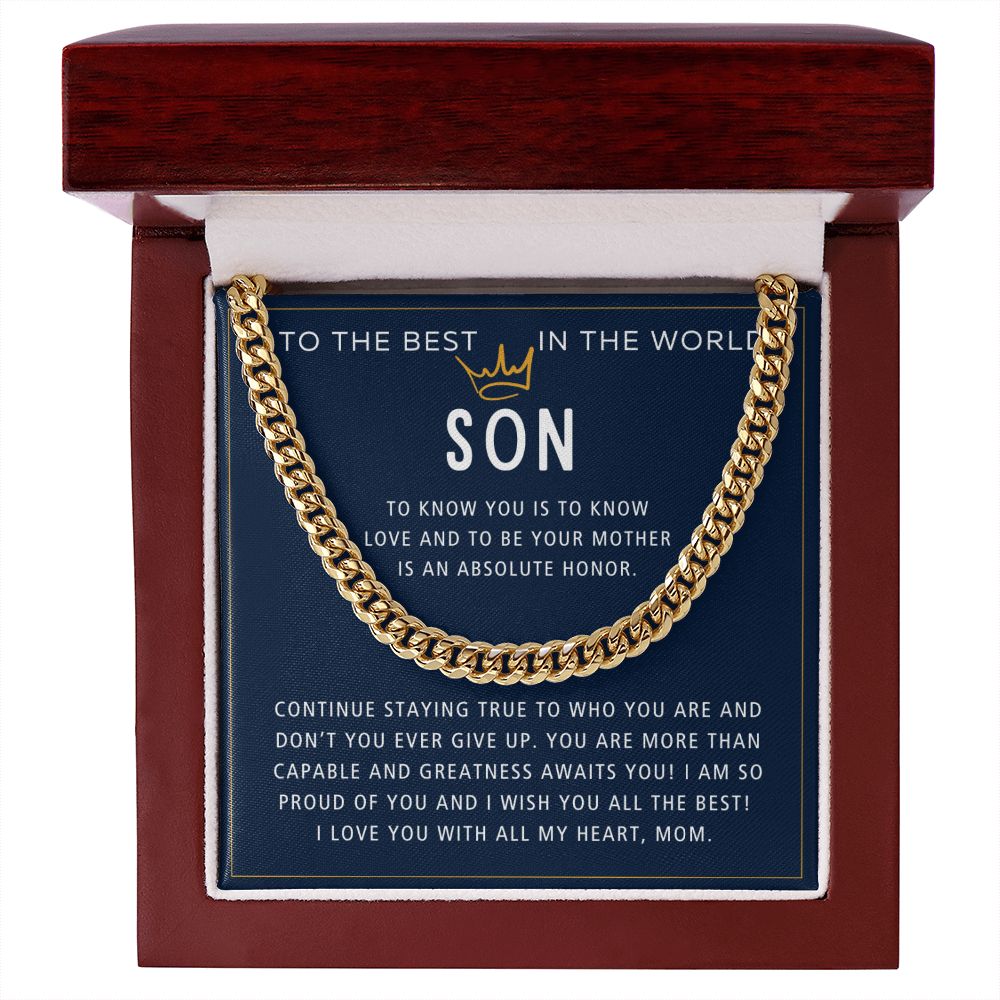 Stay True To Who You Are - Length Adjustable Cuban Link Chain For Son