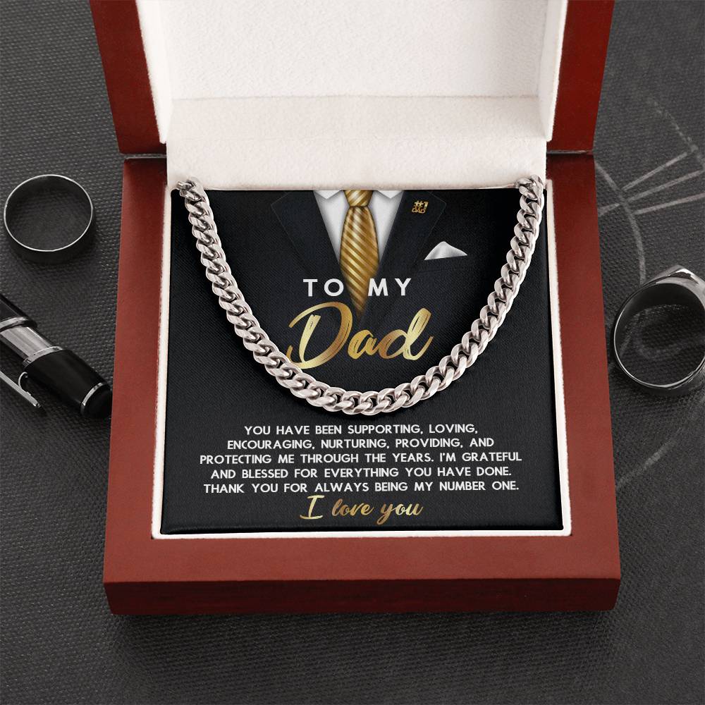 Through The Years - Length-Adjustable Cuban Link Chain For Dad