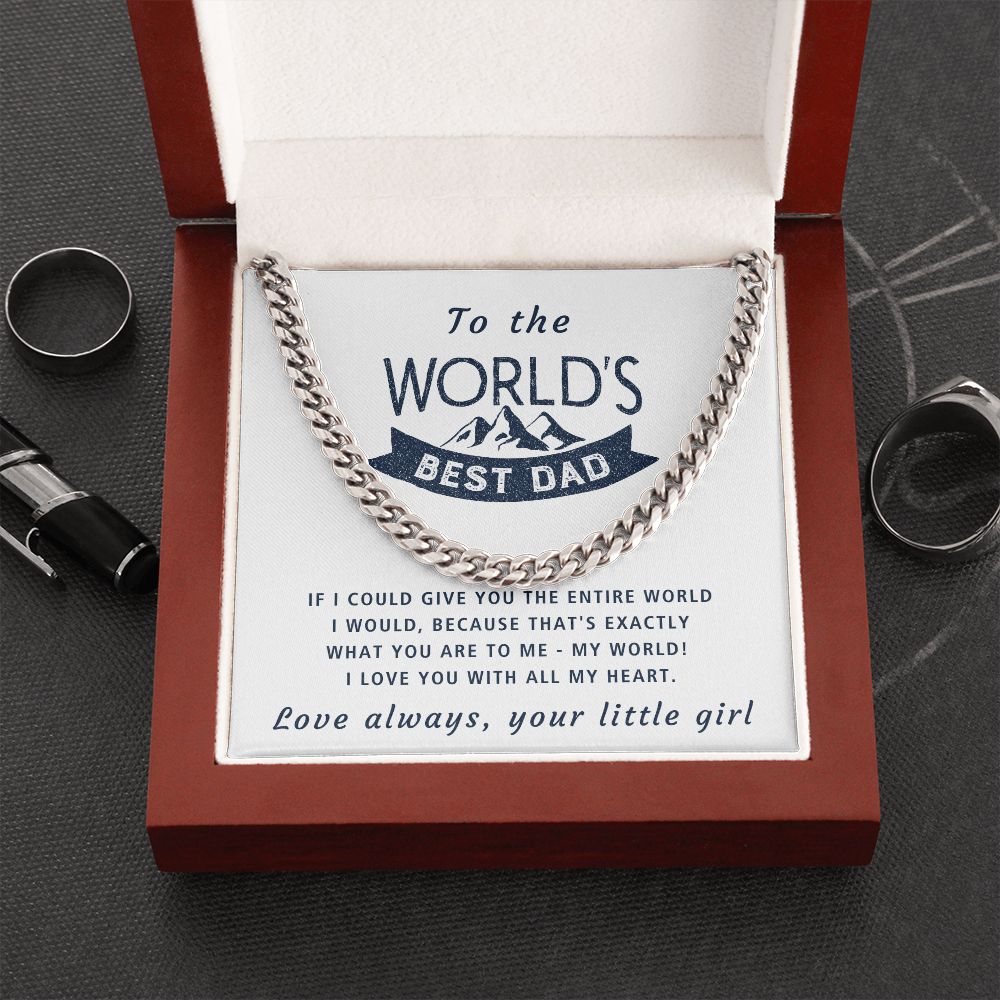 You Are My World - Length Adjustable Cuban Link Chain For Dad