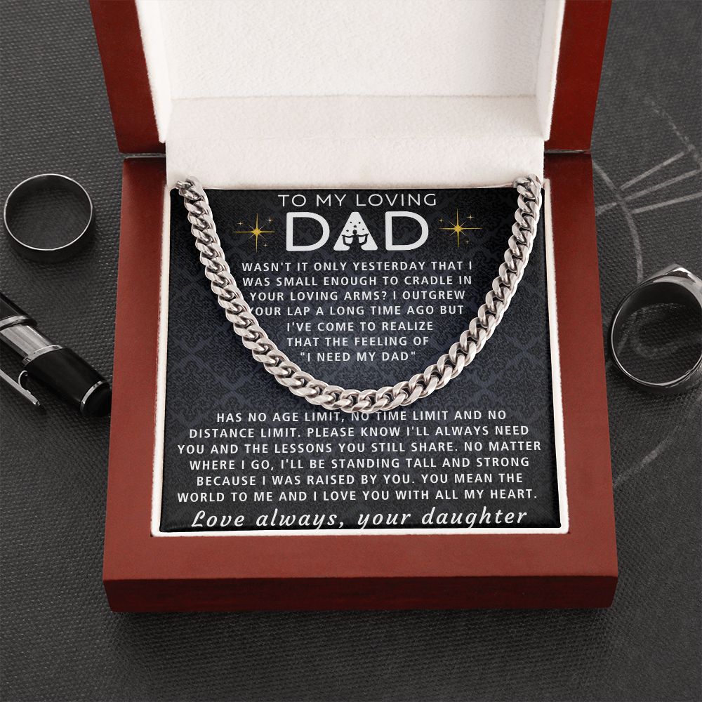 You Mean The World To Me - Length Adjustable Cuban Link Chain For Dad