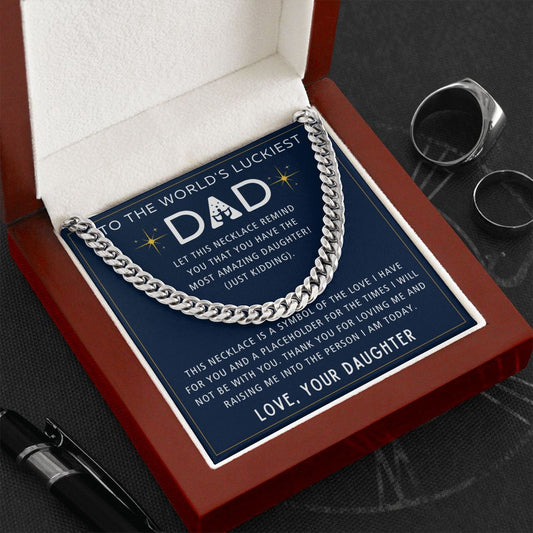 Symbol Of Love - Length Adjustable Cuban Link Chain For Dad