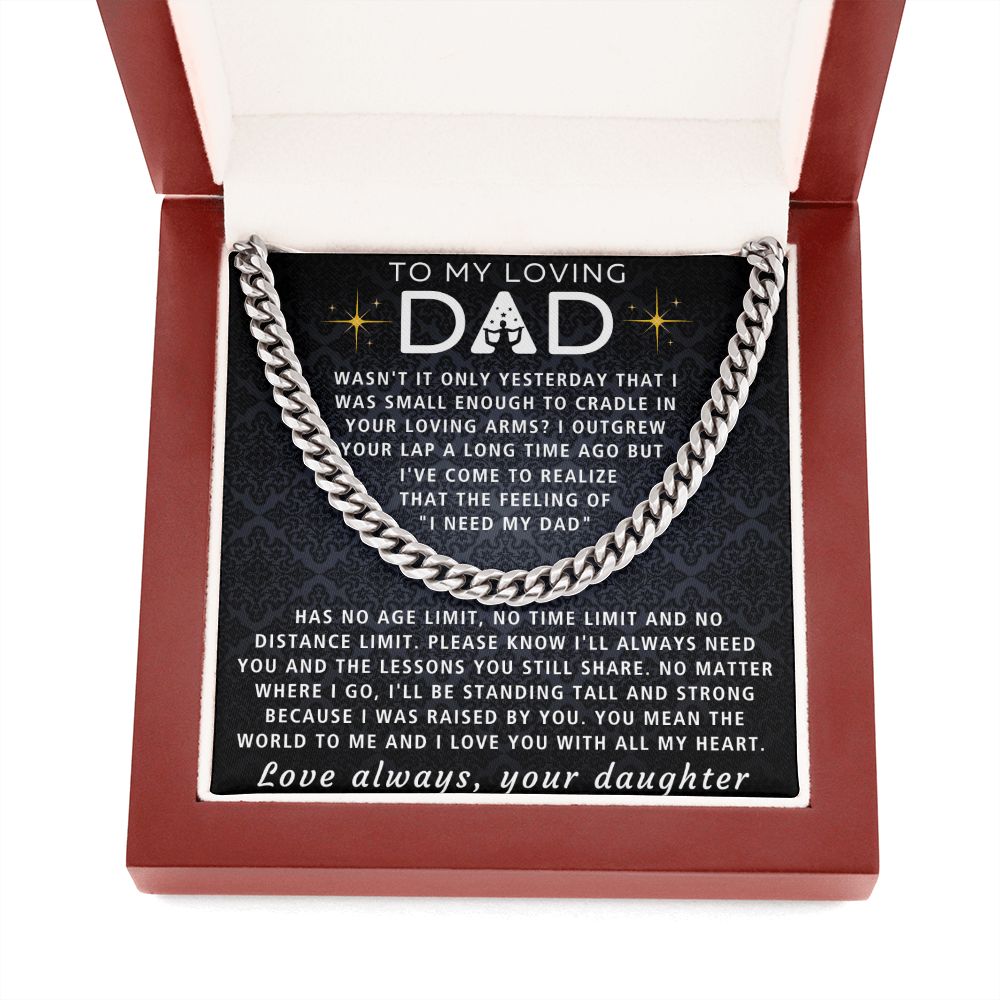 You Mean The World To Me - Length Adjustable Cuban Link Chain For Dad