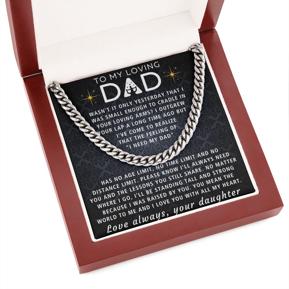 You Mean The World To Me - Length Adjustable Cuban Link Chain For Dad