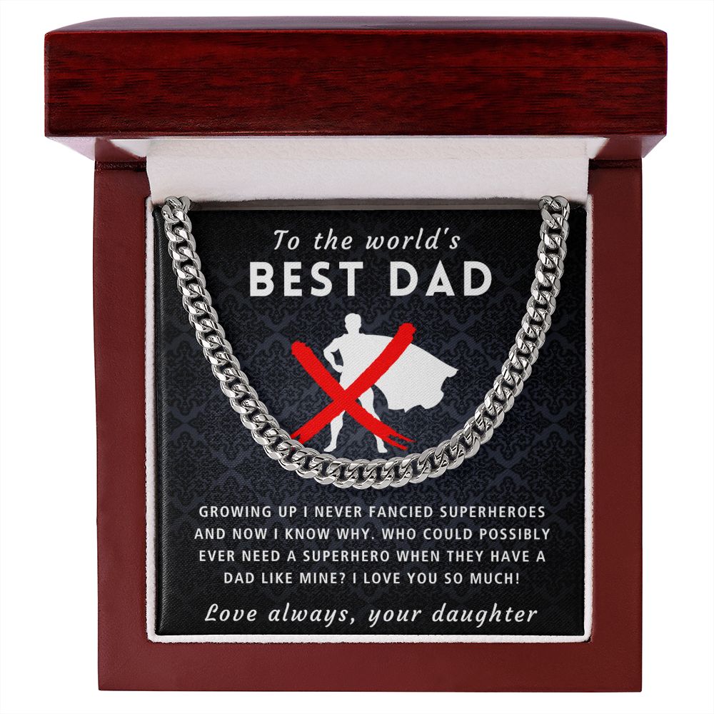 A Dad Like Mine - Length Adjustable Cuban Link Chain For Dad