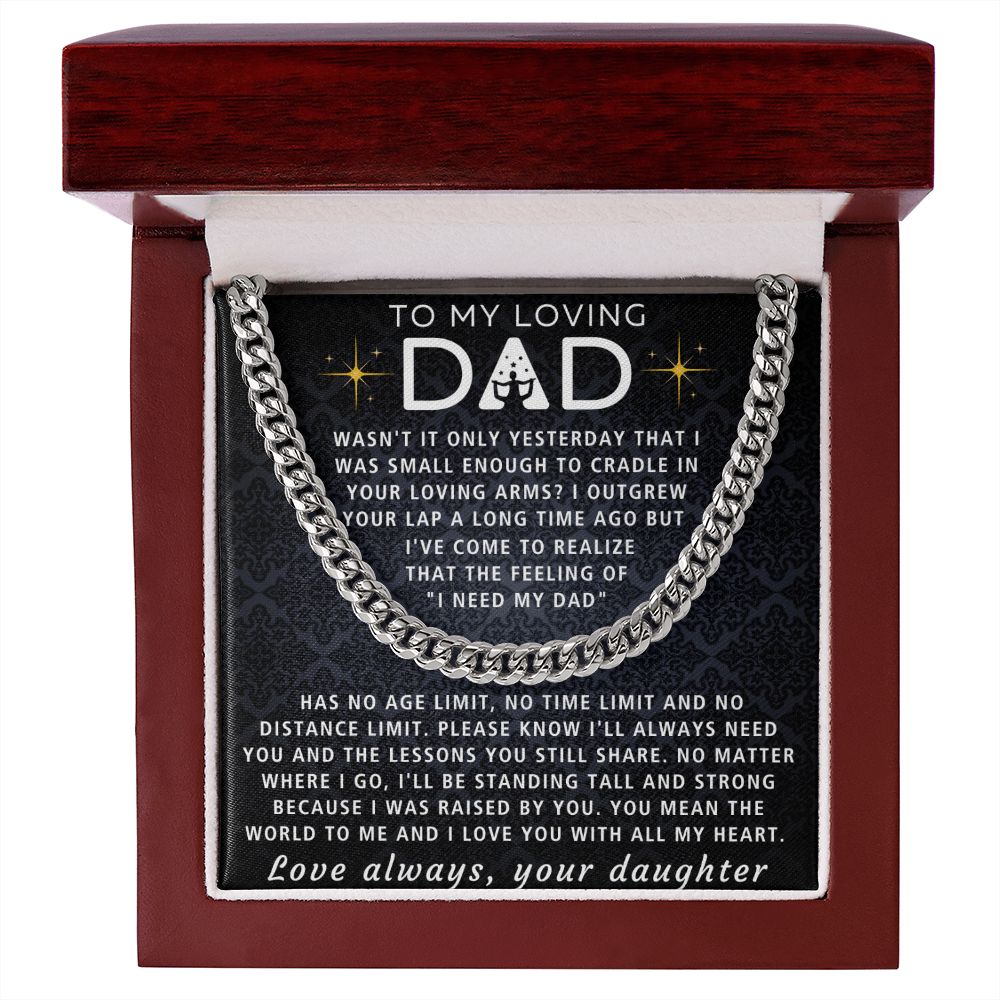 You Mean The World To Me - Length Adjustable Cuban Link Chain For Dad