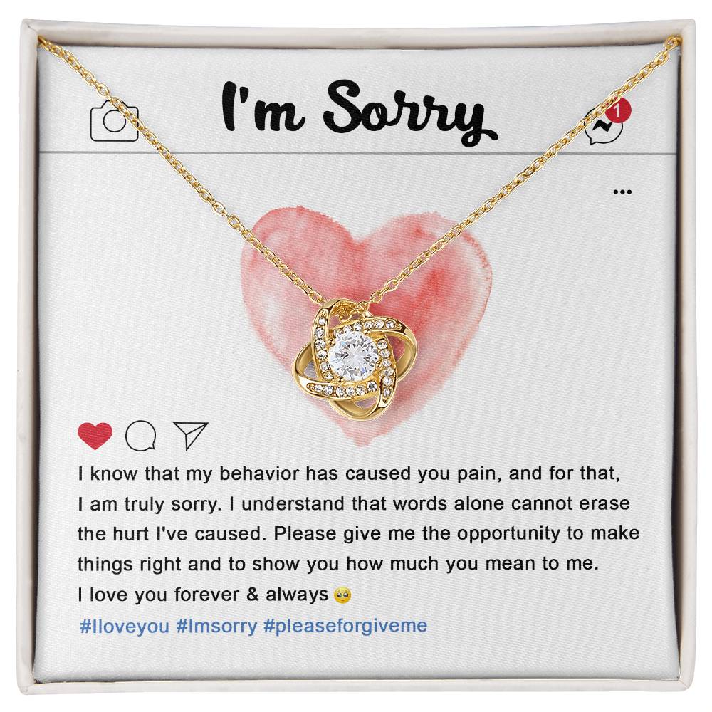 Cannot Erase The Hurt - Love Knot Apology Necklace