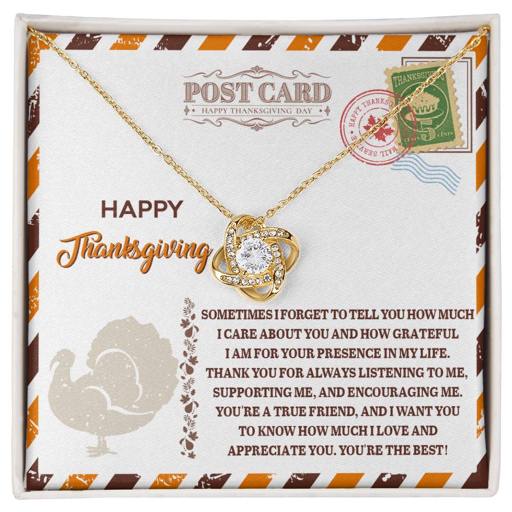 A True Friend - Love Knot Necklace Thanksgiving Necklace