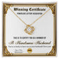 Winning Certificate - Love Knot Necklace For Wife