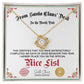 Official Nice List - Love Knot Necklace For Her For Christmas
