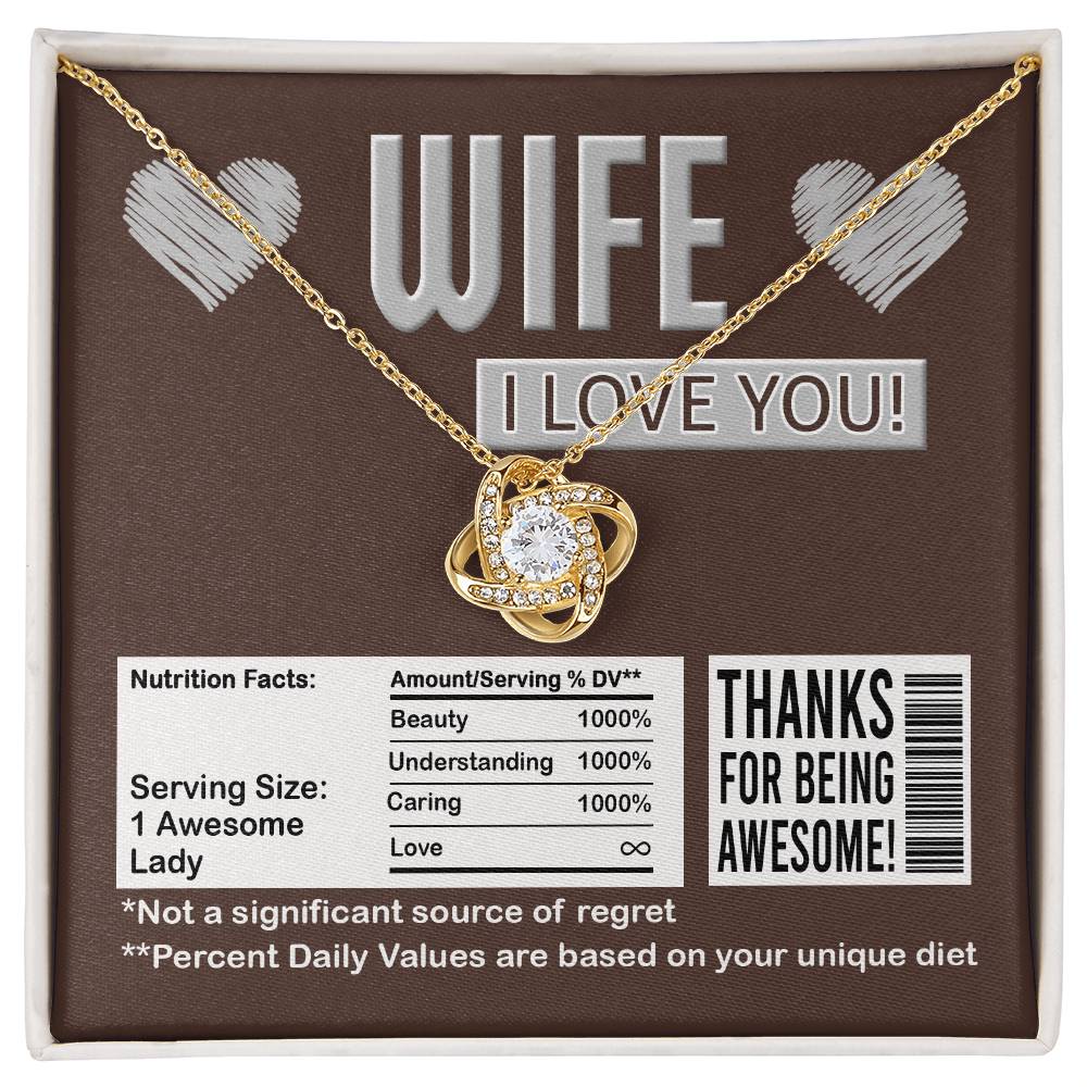 Nutrition Facts - Love Knot Necklace For Wife