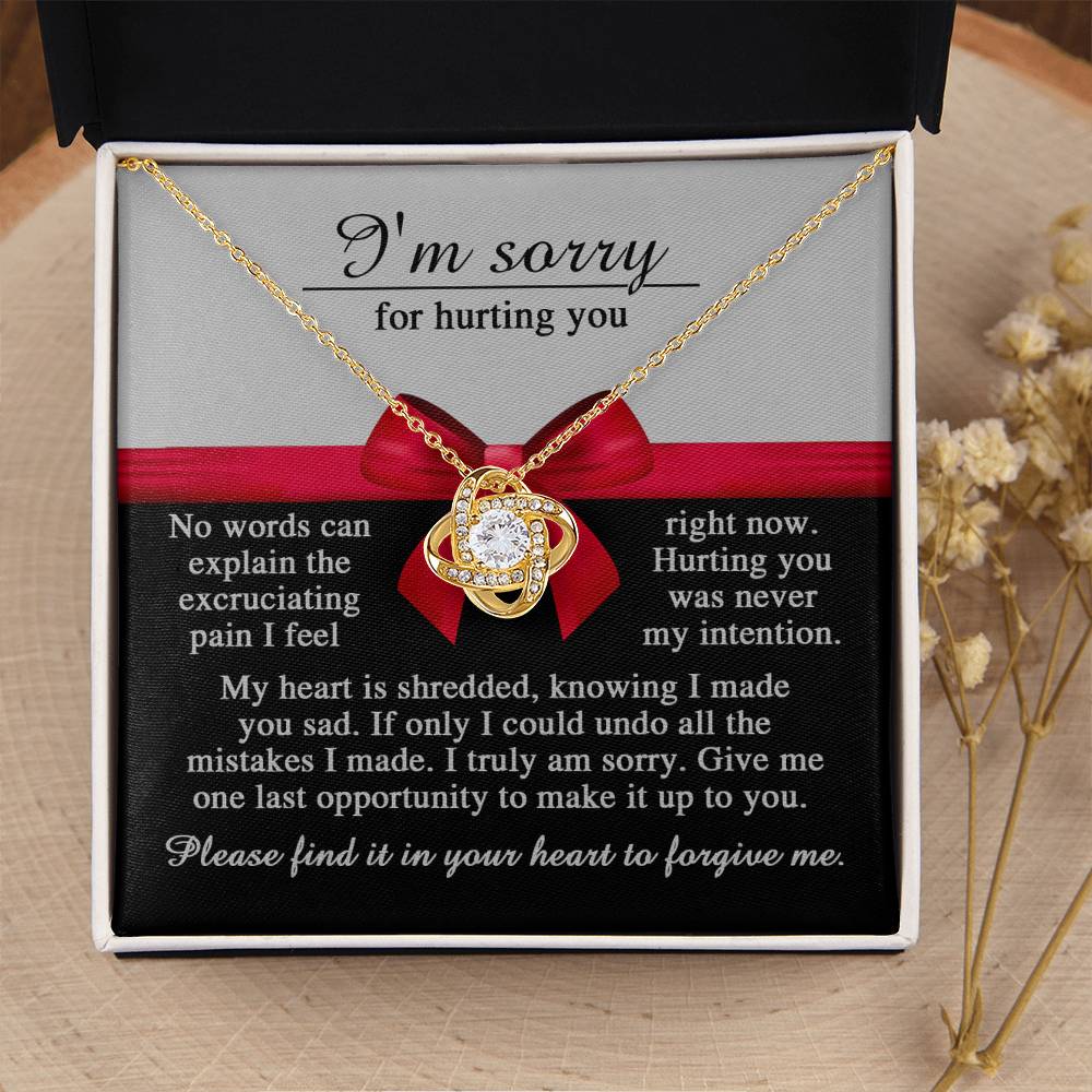 Knowing I Made You Sad - Love Knot Apology Necklace