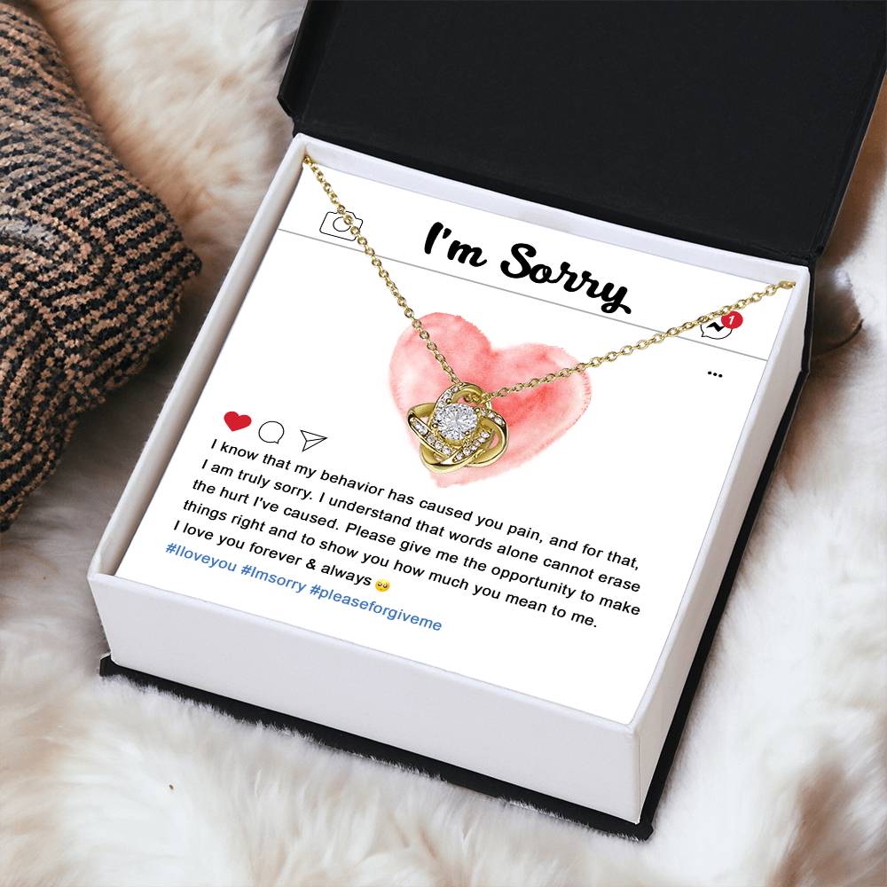 Cannot Erase The Hurt - Love Knot Apology Necklace