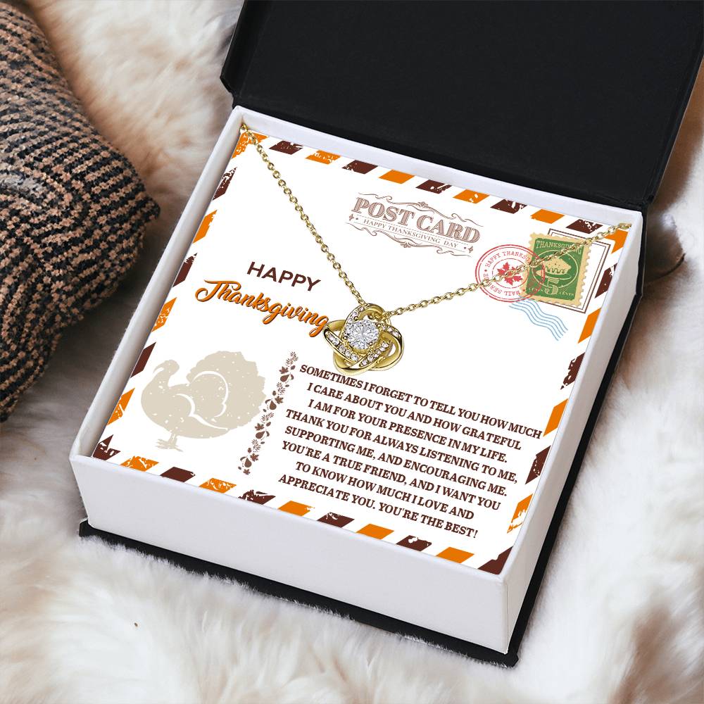 A True Friend - Love Knot Necklace Thanksgiving Necklace