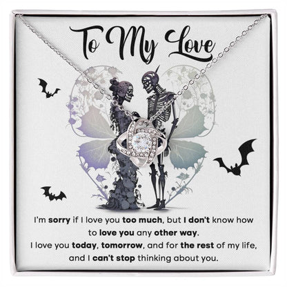 Love You Too Much - Love Knot Halloween Necklace