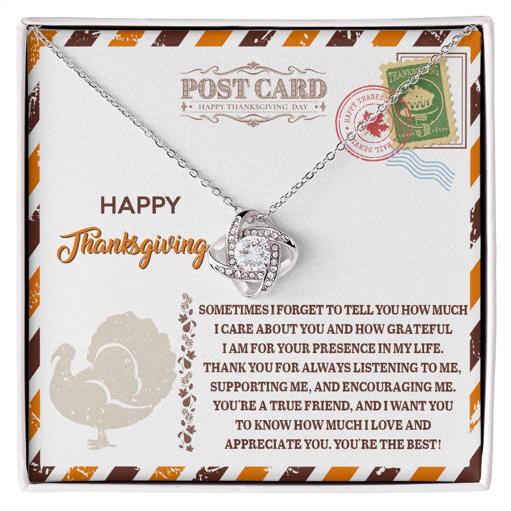 A True Friend - Love Knot Necklace Thanksgiving Necklace