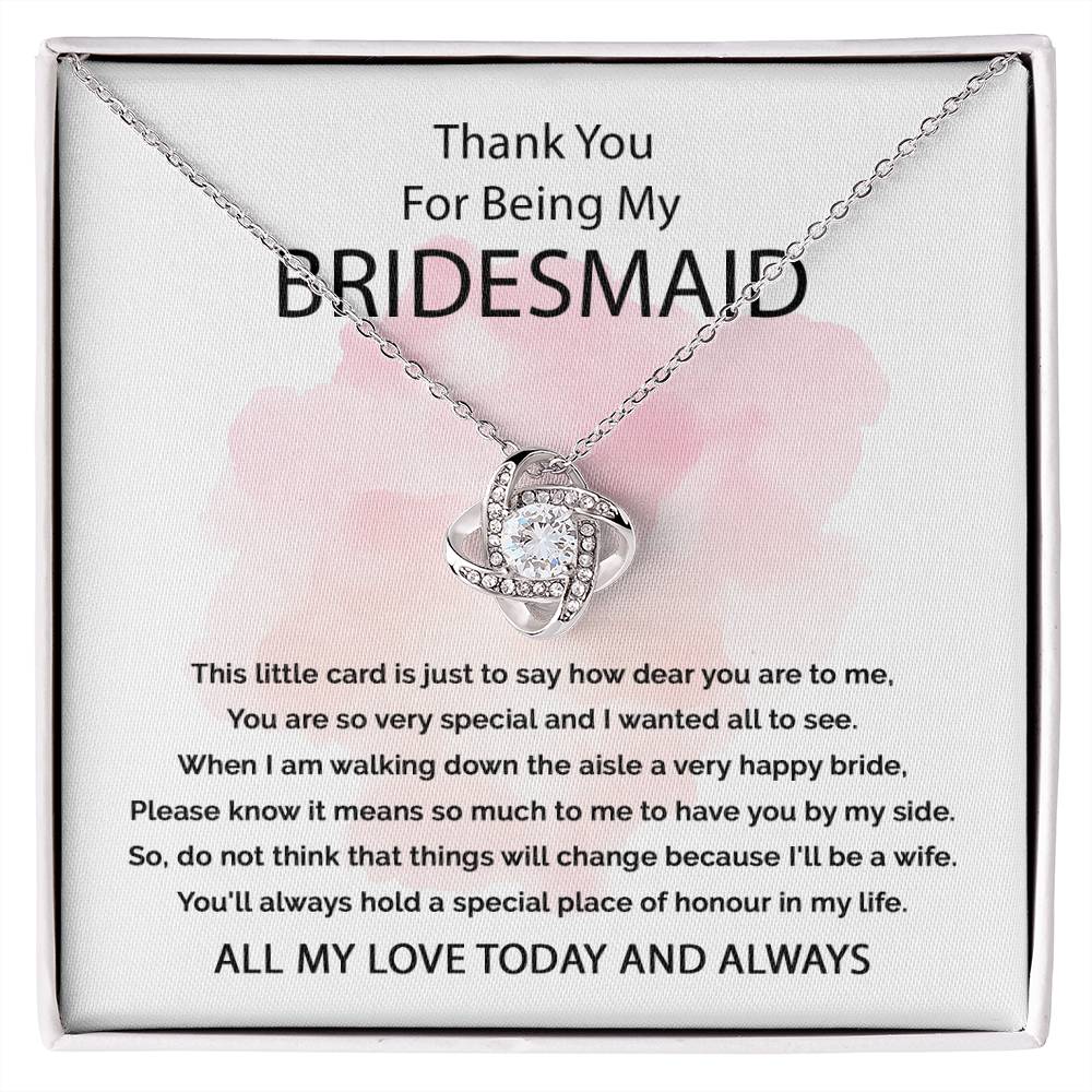 All My Love Today And Always - Love Knot Necklace For Bridesmaid