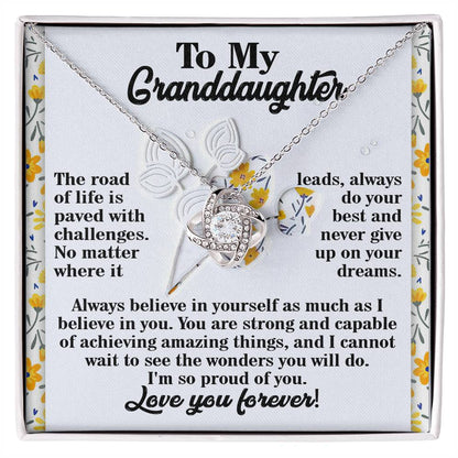 Never Give Up On Your Dreams - Love Knot Necklace For Granddaughter