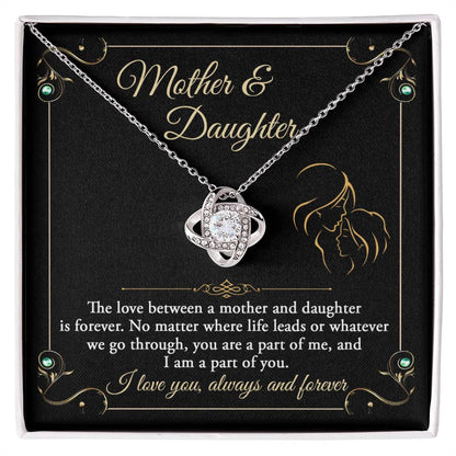 Love Between Mother & Daughter - Love Knot Necklace For Mom (or Daughter)