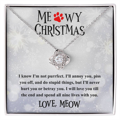 Meowy Christmas - Love Knot Necklace For Cat Lover