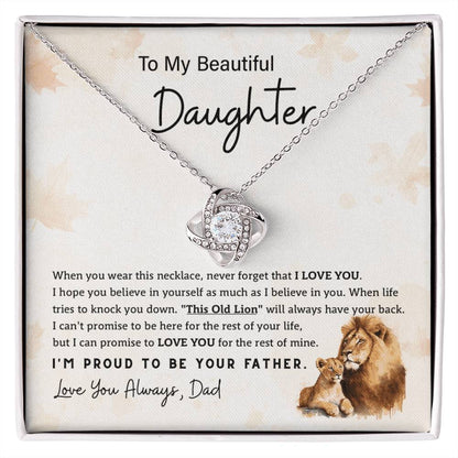 This Old Lion - Love Knot Necklace For Daughter