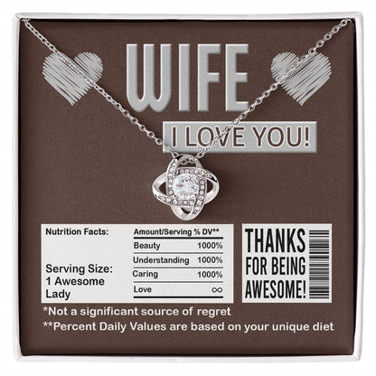 Nutrition Facts - Love Knot Necklace For Wife