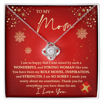 My Inspiration And Strength - Christmas Love Knot Necklace For Mom