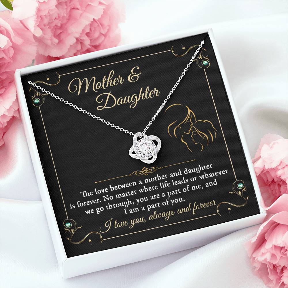 Love Between Mother & Daughter - Love Knot Necklace For Mom (or Daughter)