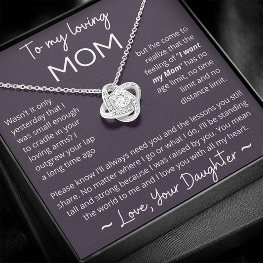 You Mean The World To Me - Love Knot Necklace For Mom